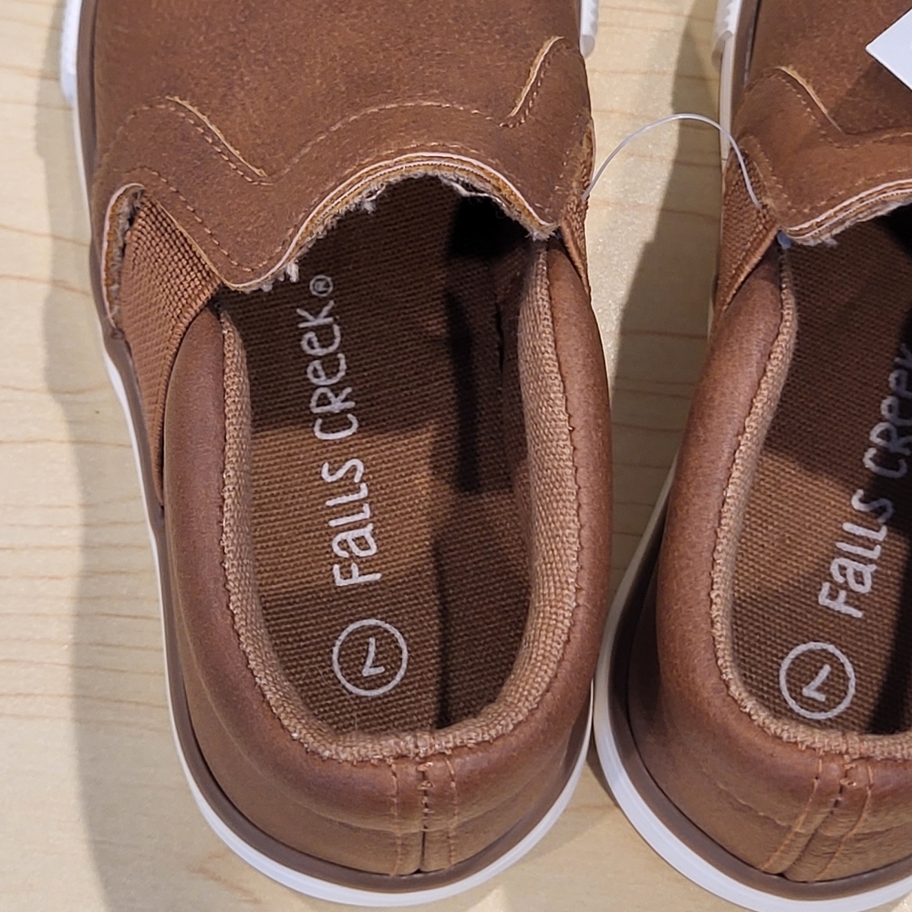Brown Slip-On Kids Shoes - Picture 8 of 10